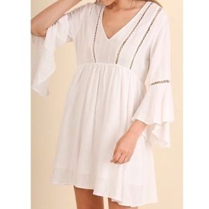 Off-White Bell Sleeve Dress